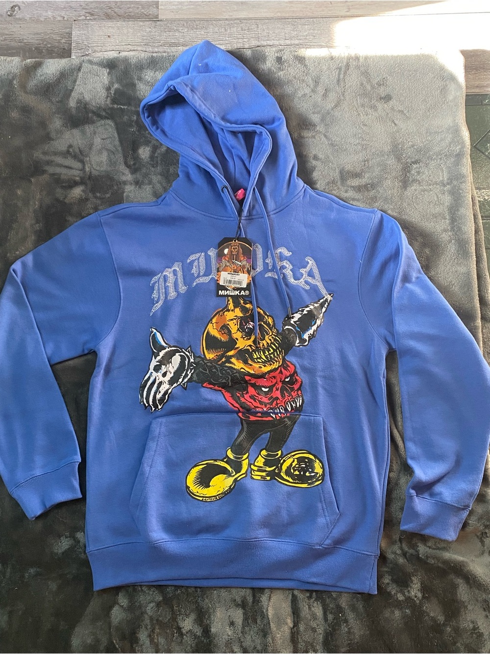 Mishka Royal Blue Graphic Pullover Hoodie